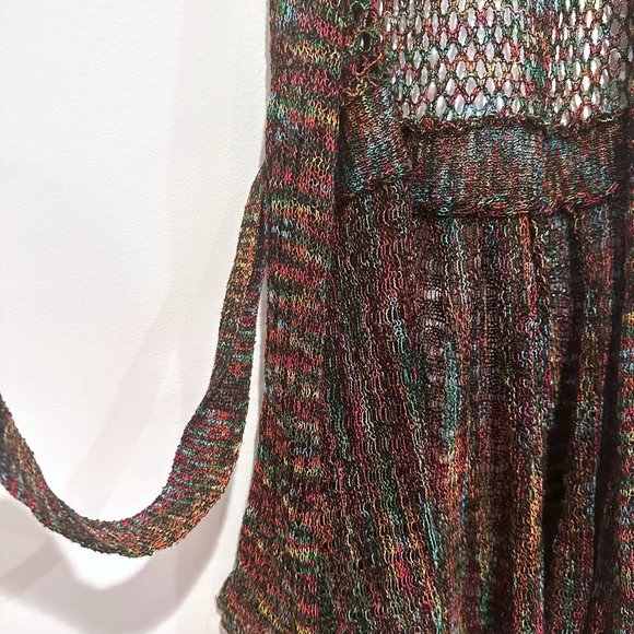 NWOT, Demanding, Multi-Color Knit Long Cardigan Vest, Size Small - Picture 12 of 13